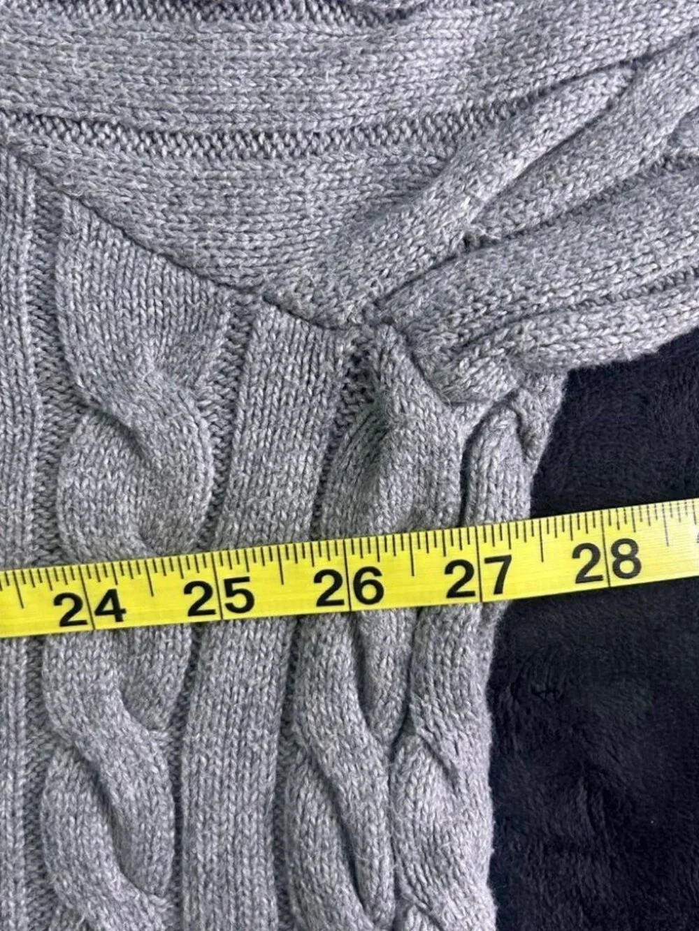 Polo Ralph Lauren Cable Knit Quarter Zip Sweater 2XLT Light Gray